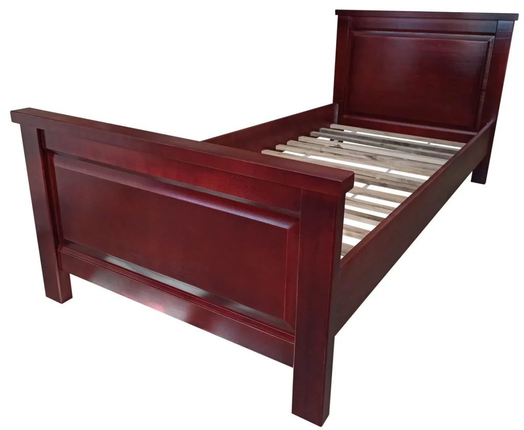 Pat lemn masiv Marius, mahon, 90x200 cm