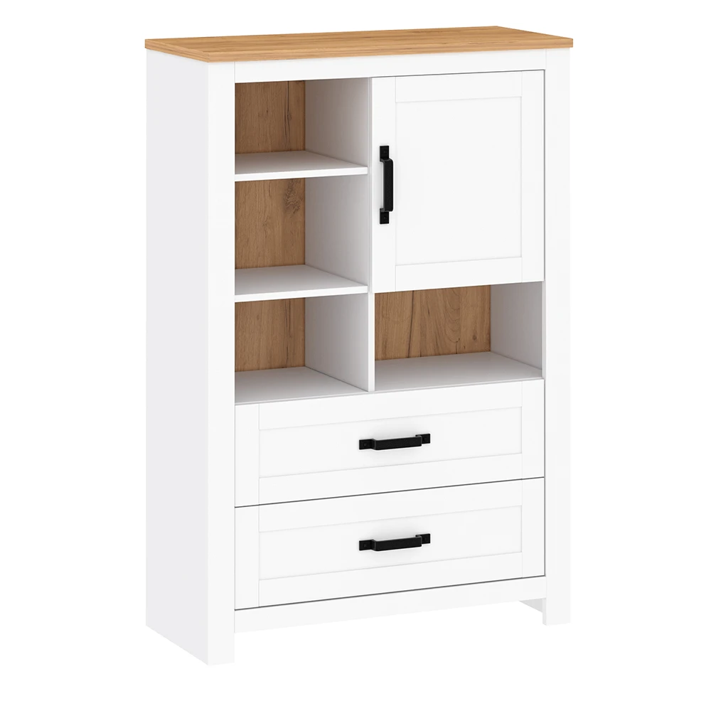 Vitrina alba / stejar craft auriu, LANZETTE C