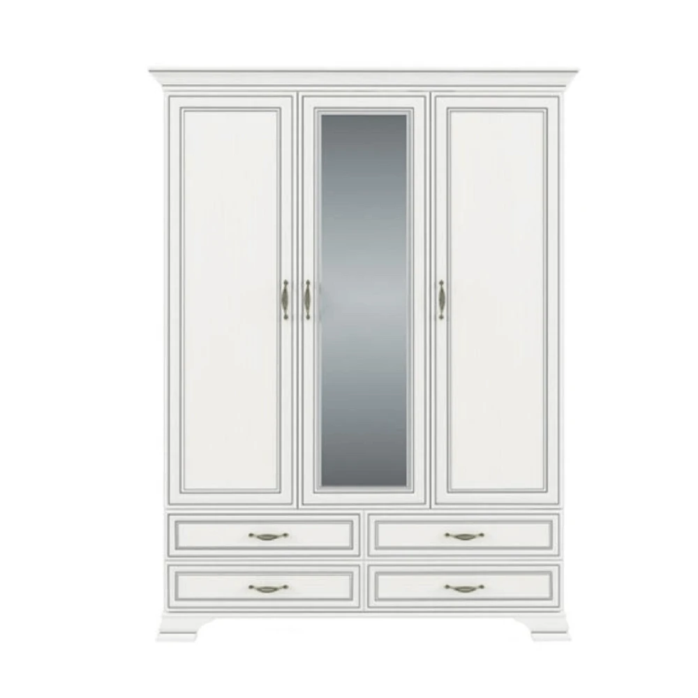 Dulap cu oglinda 3D4S, PAL melaminat, woodline crem, TIFFY 01