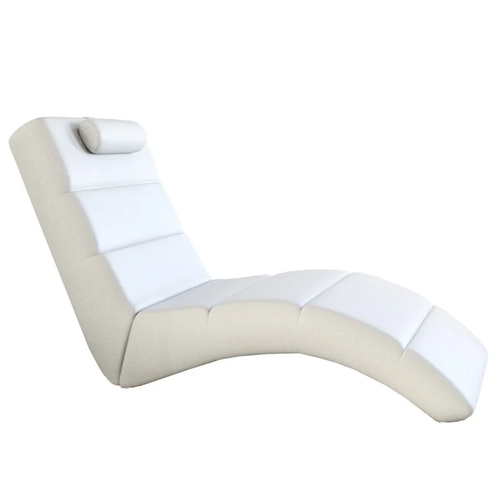 Fotoliu relaxant, piele eco alba, LONG