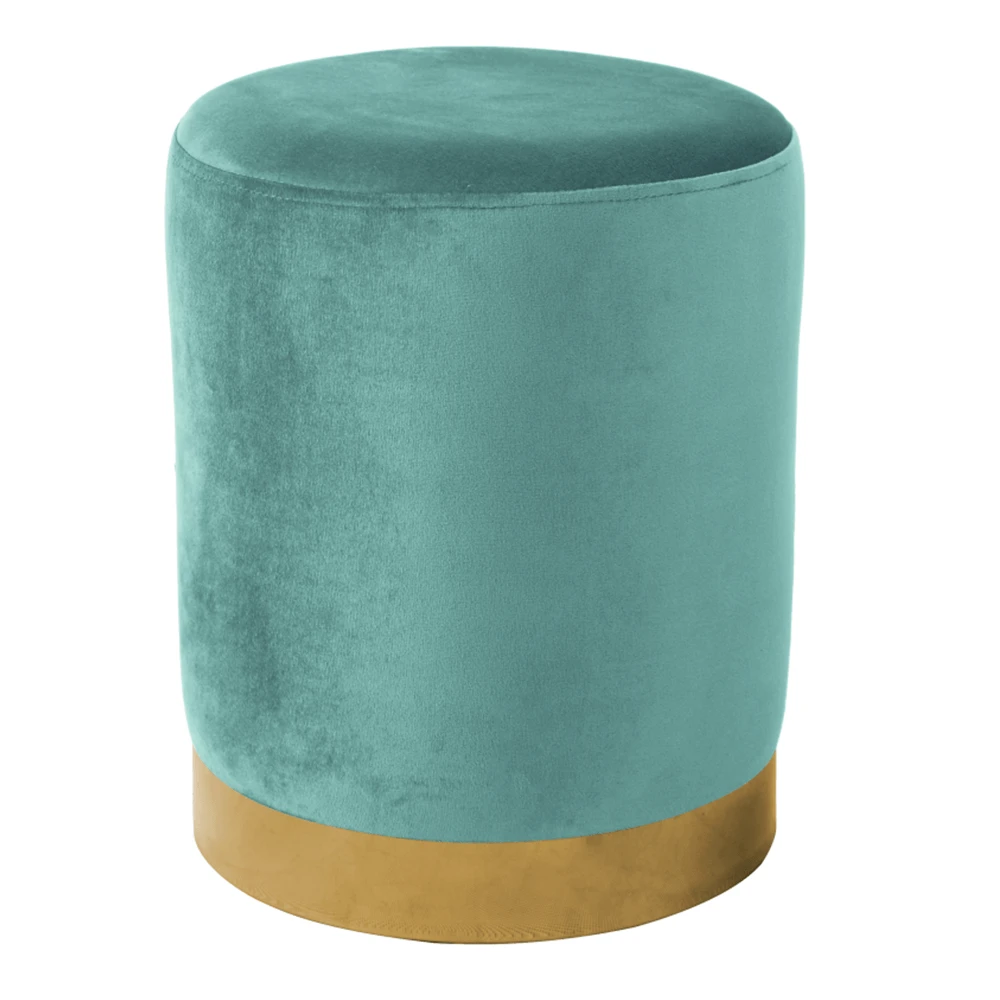 Taburet, catifea Velvet neo menta/crom auriu, ALAZ