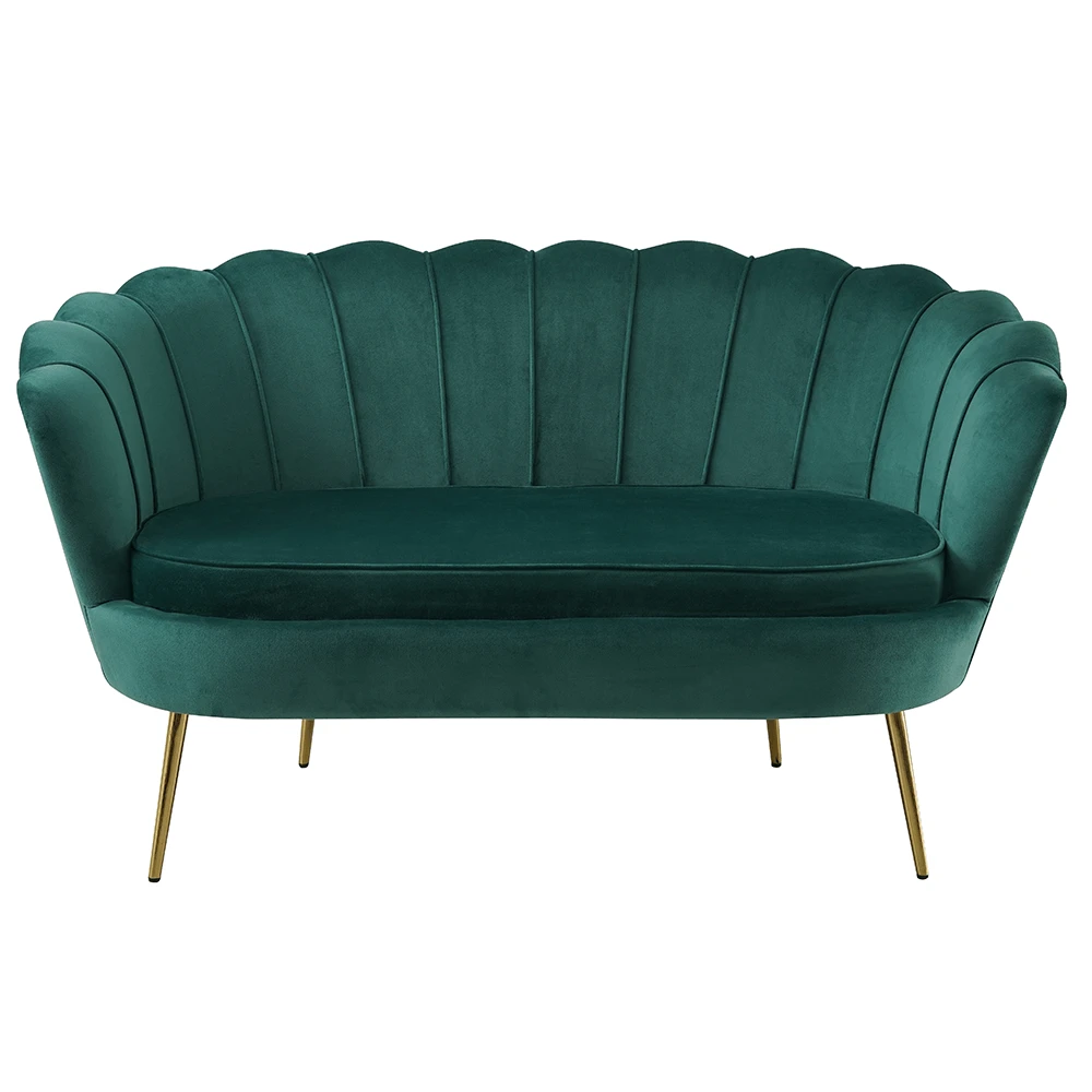 Banca in stil Art-deco, catifea Velvet smarald/crom auriu, NOBLIN