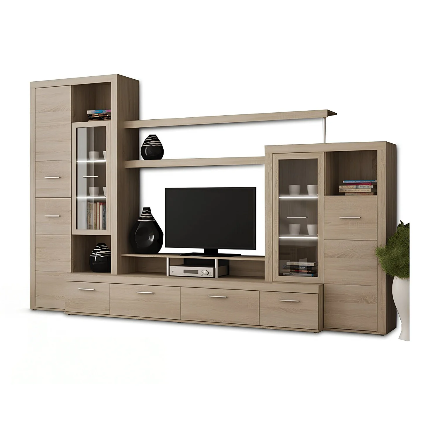 Mobila de perete, stejar sonoma, ATLANTIS