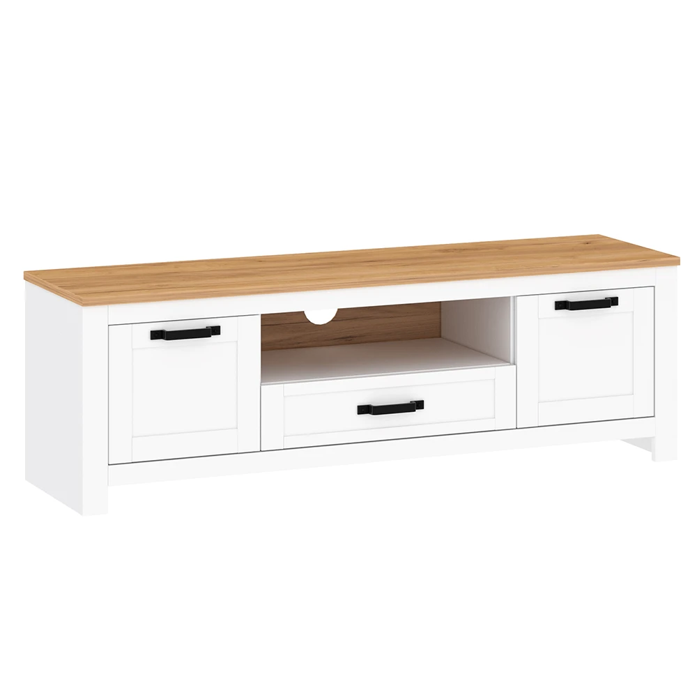 Masuta TV, alba / stejar craft auriu, LANZETTE B