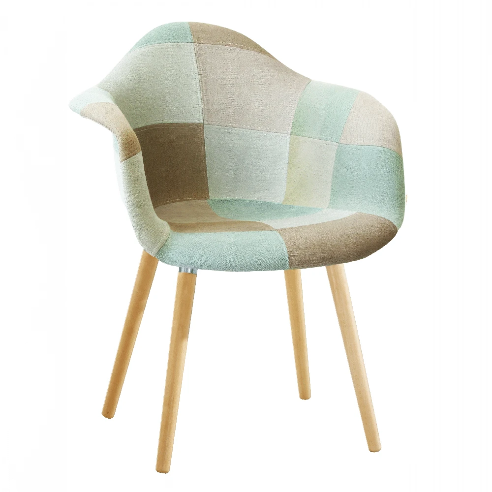 Fotoliu de design, patchwork/mentol/maro/fag, KADIR