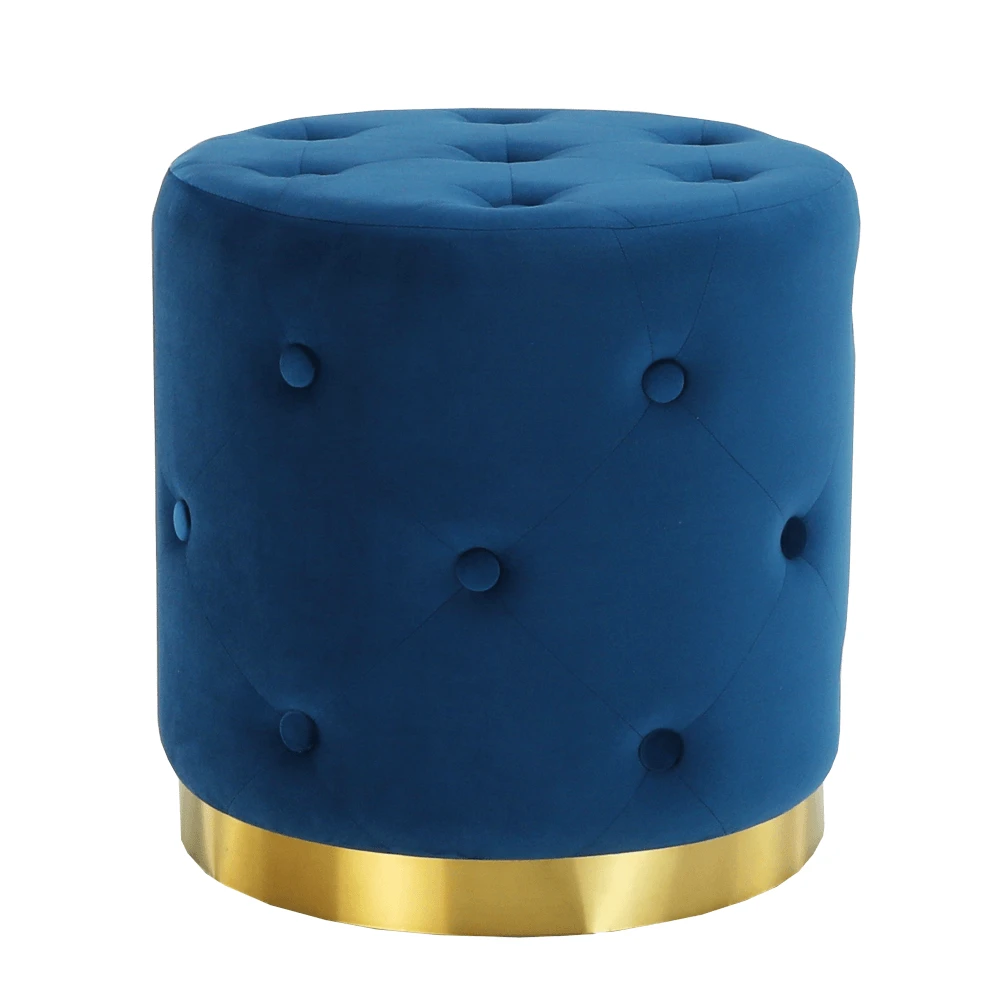 Taburet, catifea Velvet albastru regal/vopsea aurie, LEONID