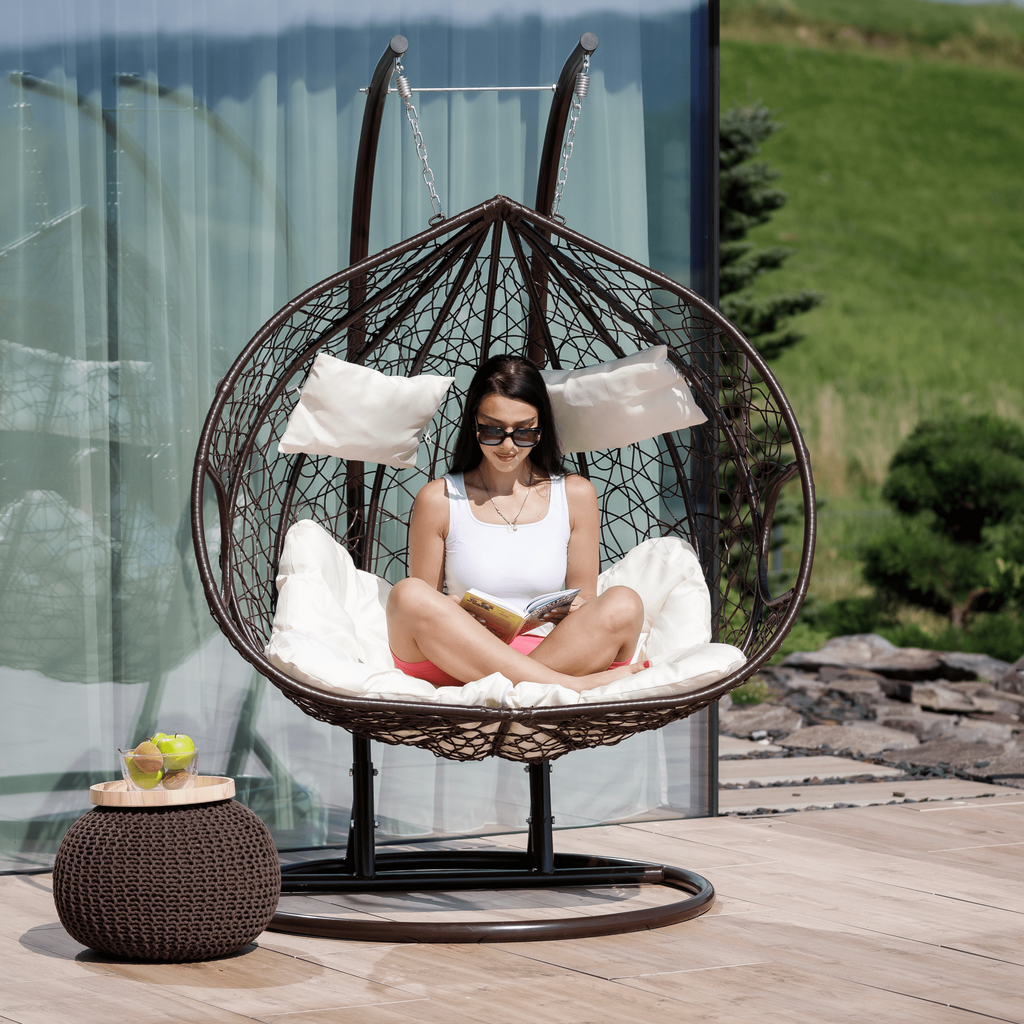 Scaun agatat, maro/crem DALVEA NEW