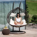 Scaun agatat, maro/crem DALVEA NEW