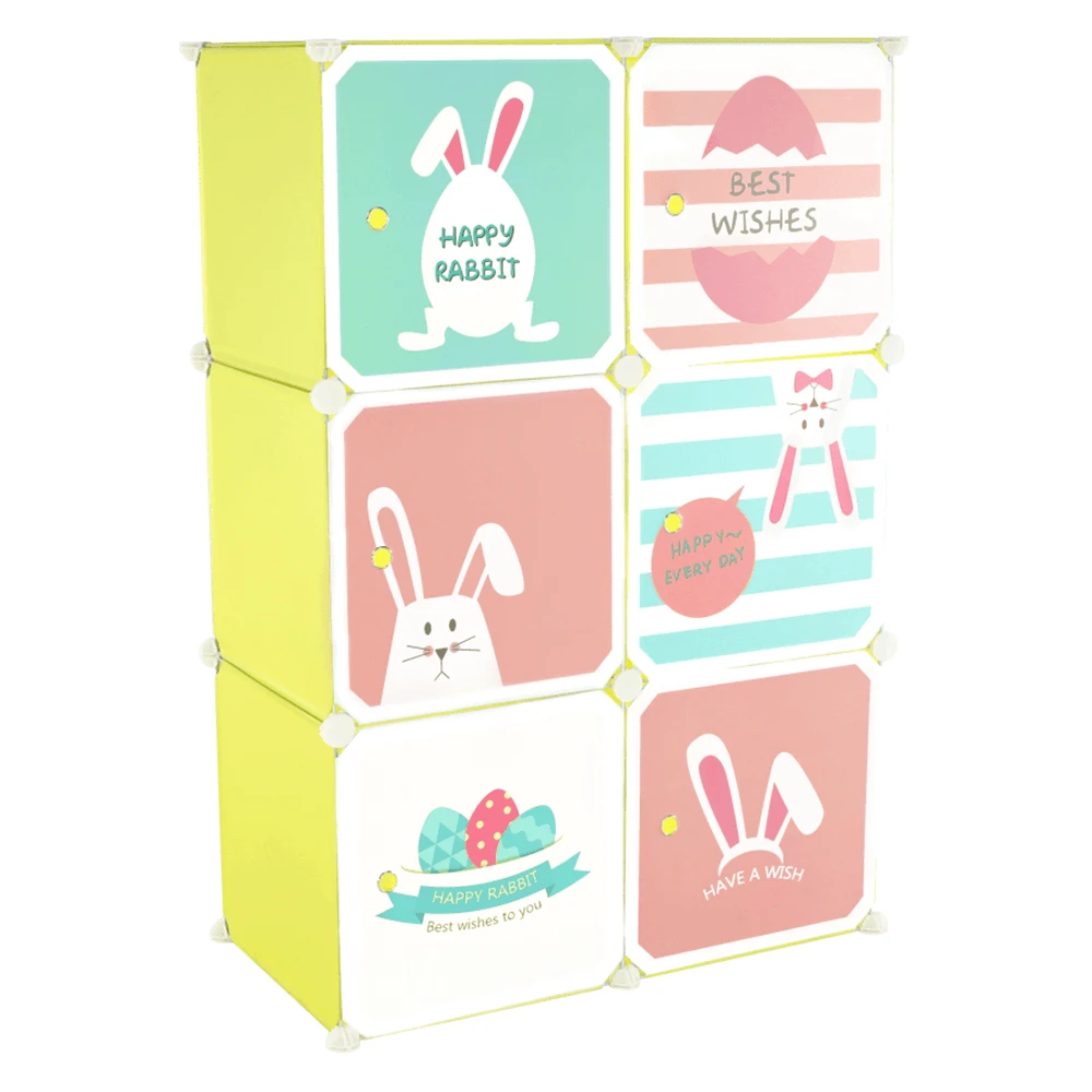 Dulap pentru copii, verde / model pentru copii, TEKIN