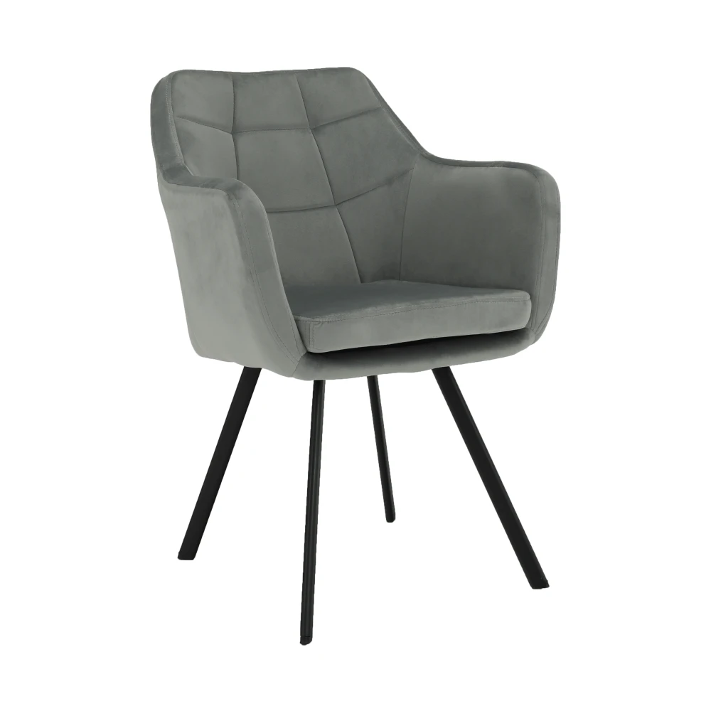 Fotoliu, catifea gri deschis/negru, ZERON