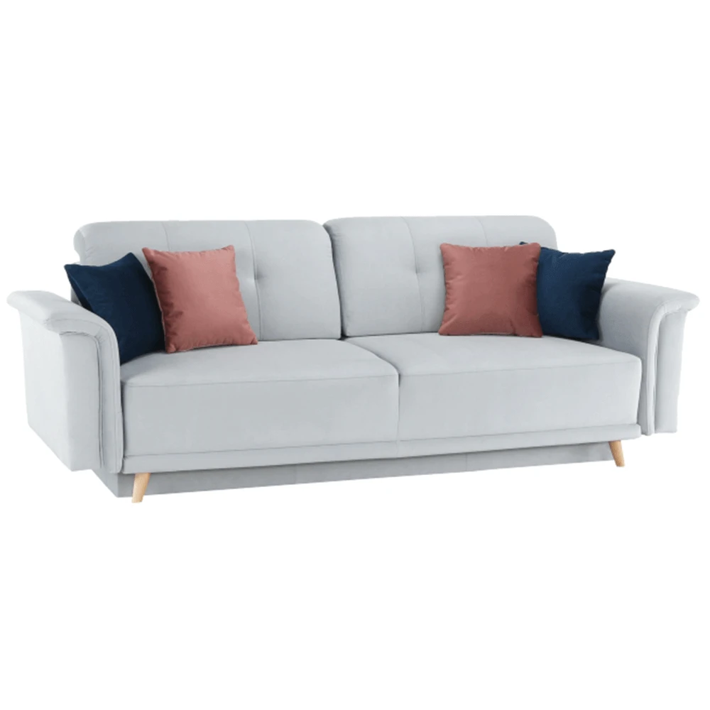 Canapea extensibila, tesatura gri deschis/roz/albastru inchis, ARIANA