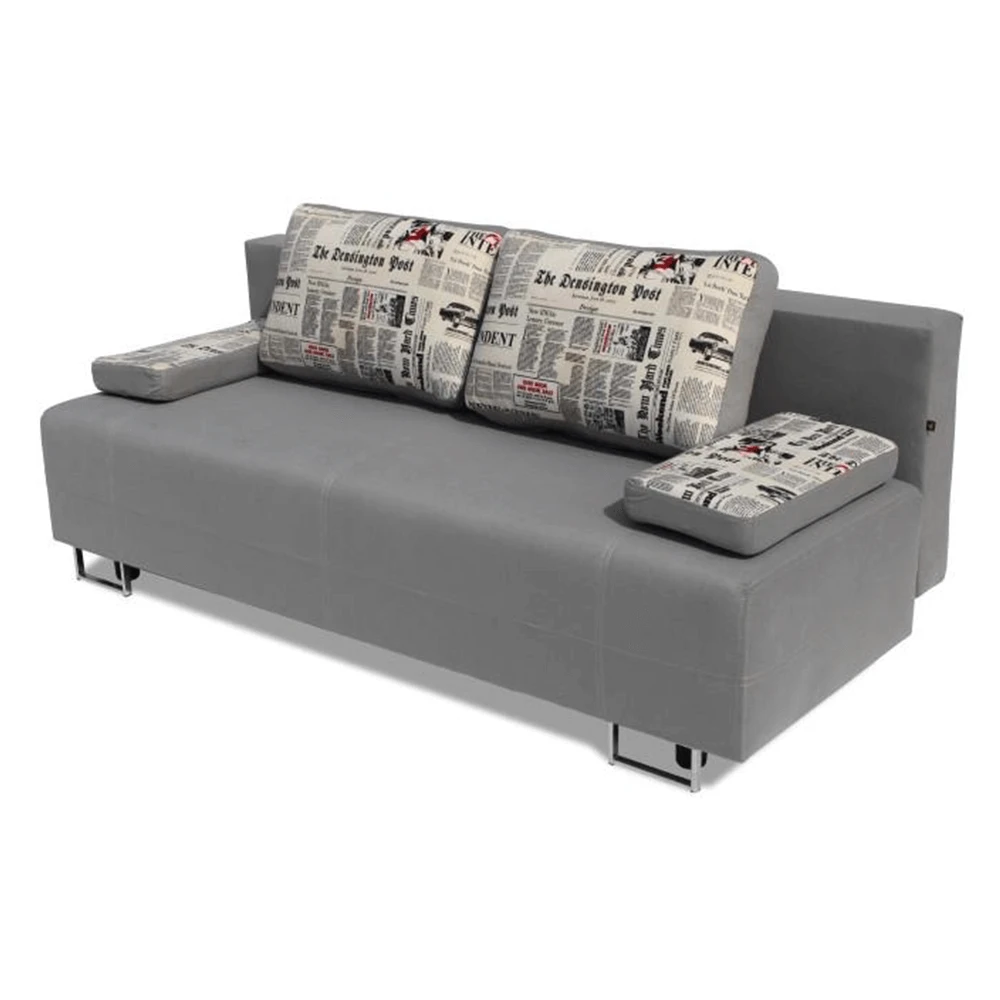 Canapea extensibila cu spatiu de depozitare, gri/model, ELIZE