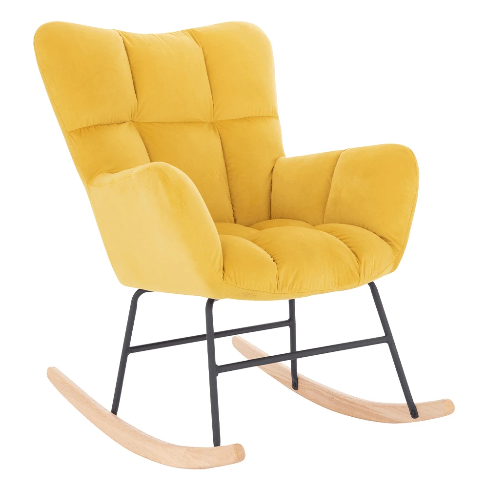 Scaun balansoar design, galben, KEMARO