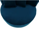 Fotoliu rotund, tesatura albastru din catifea, SALOTO