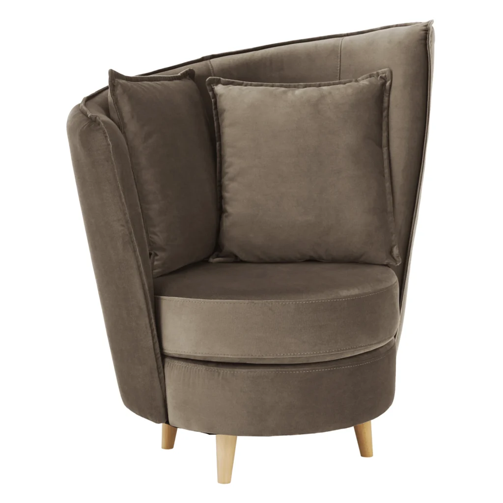 Fotoliu Art Deco, tesatura Paros maro gri/ fag, ROUND NEW