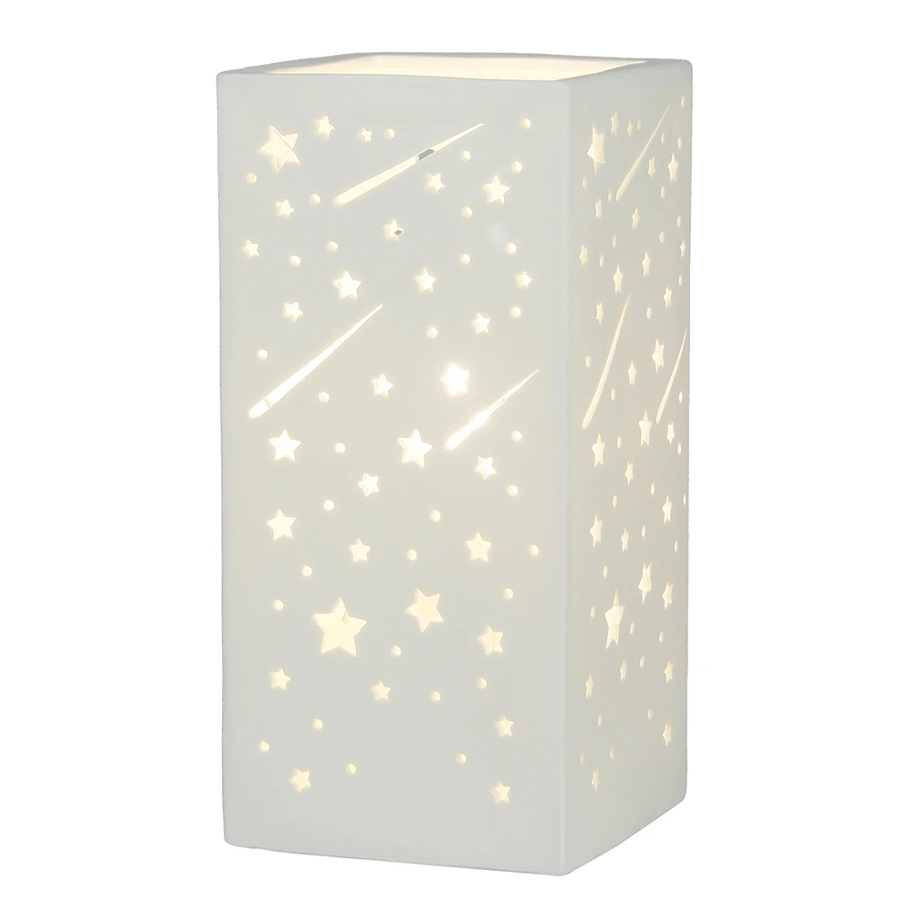 Lampa de masa din ceramica, model alb / stea, BELLE TIP 1