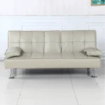 Canapea extensibila, piele ecologica bej, GOLDIA NEW