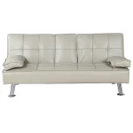 Canapea extensibila, piele ecologica bej, GOLDIA NEW