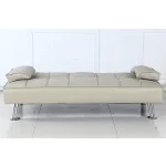 Canapea extensibila, piele ecologica bej, GOLDIA NEW