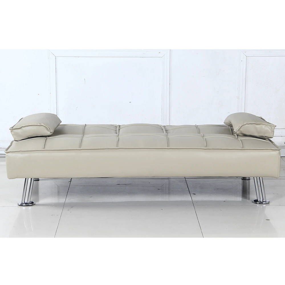 Canapea extensibila, piele ecologica bej, GOLDIA NEW