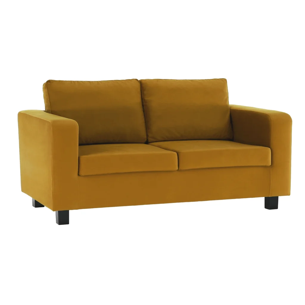 Canapea complet tapitata, 3 locuri, mustar, LUANA