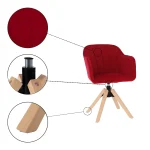 Fotoliu rotativ, textil Velvet, oxy fire rosu/fag, DALIO