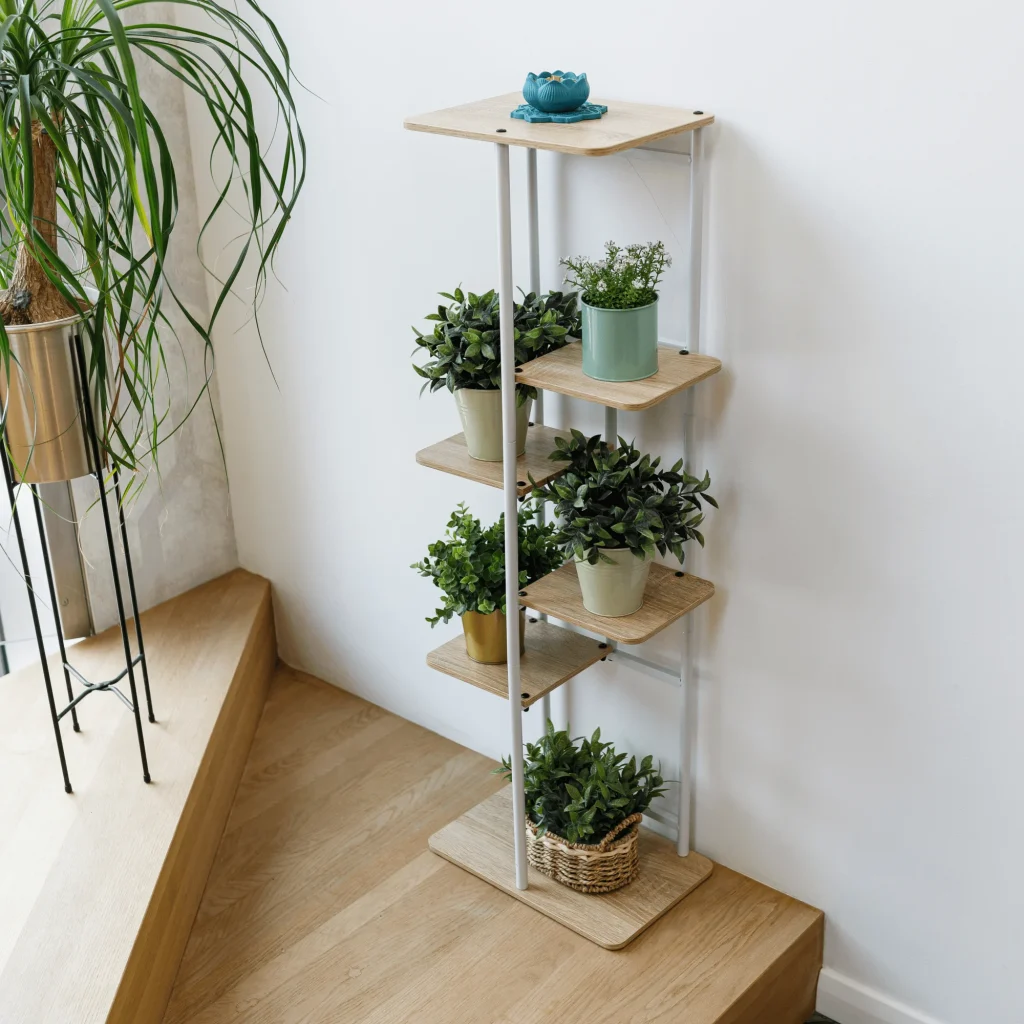 Suport de flori, alb/stejar sonoma, LEDOR TIP 2