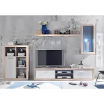 Mobilier de perete living, stejar sonoma/alb, BARCELONA