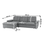 Coltar, tesatura gri, stanga, EVANGELIN