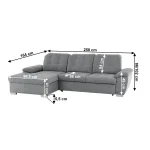 Coltar, tesatura gri, stanga, EVANGELIN