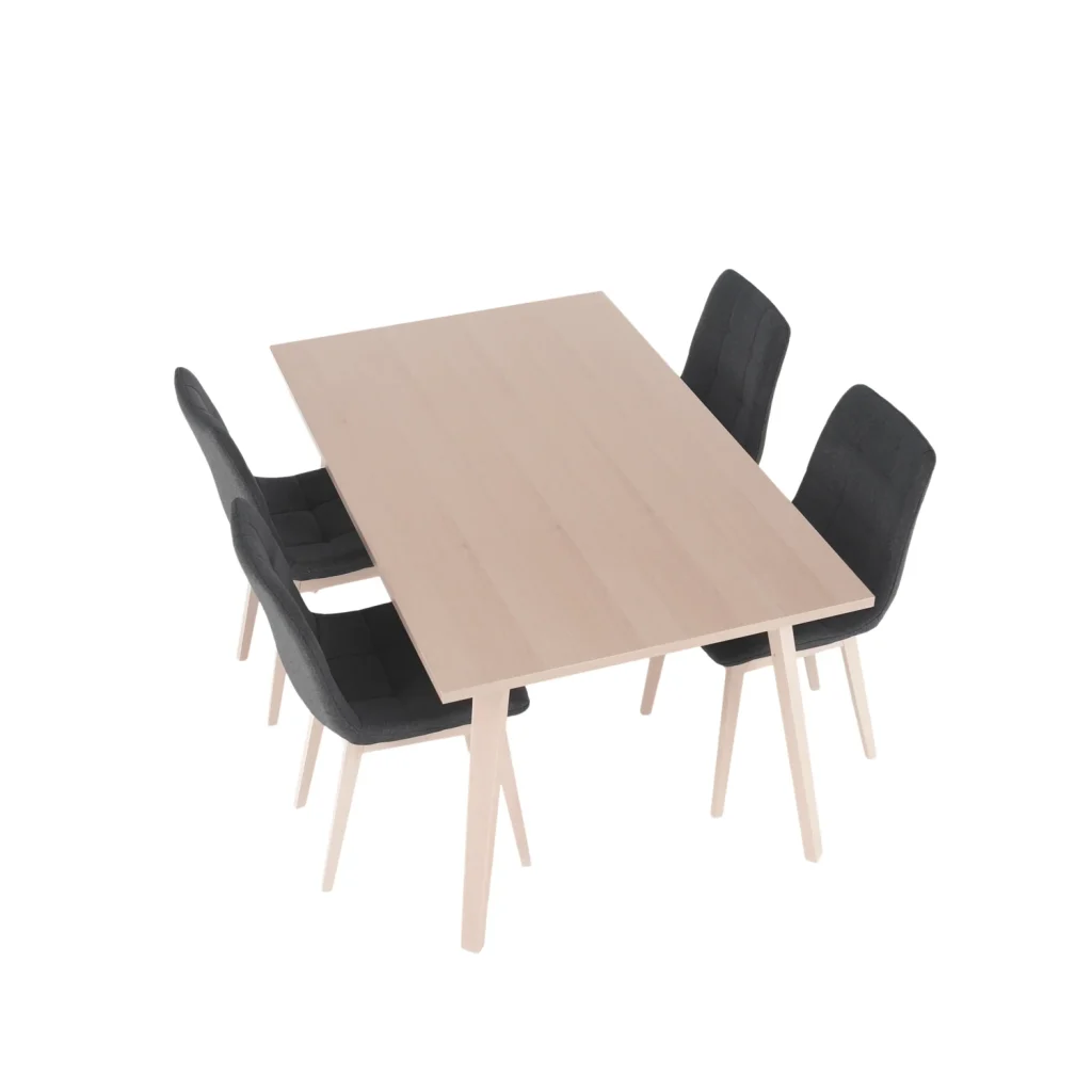 Set dining, fag deschis / tesatura gri, GALIO 1 + 4
