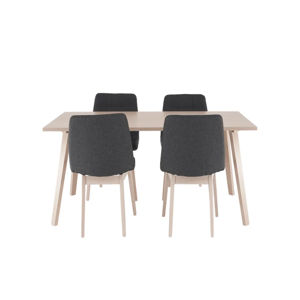 Set dining, fag deschis / tesatura gri, GALIO 1 + 4