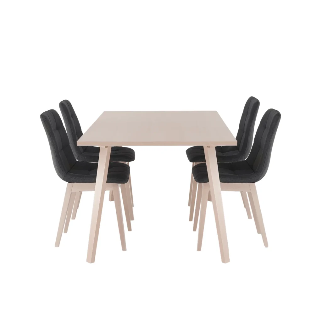 Set dining, fag deschis / tesatura gri, GALIO 1 + 4