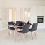 Set dining, fag deschis / tesatura gri, GALIO 1 + 4