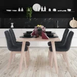 Set dining, fag deschis / tesatura gri, GALIO 1 + 4