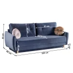 Canapea extensibila, albastru/roz, AMIR