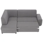 Canapea extensibila, suvite gri, stanga, FOSA ROH