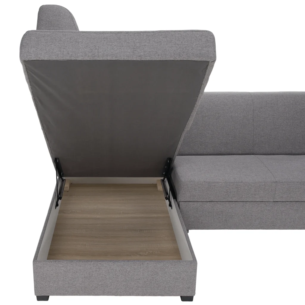 Canapea extensibila, suvite gri, stanga, FOSA ROH