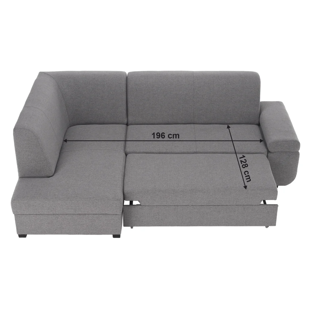 Canapea extensibila, suvite gri, stanga, FOSA ROH