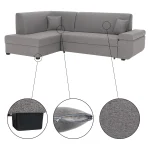 Canapea extensibila, suvite gri, stanga, FOSA ROH