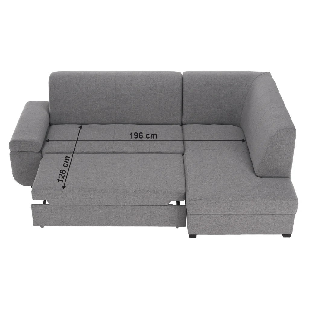Canapea extensibila, suvite gri, dreapta, FOSA ROH