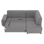 Canapea extensibila, suvite gri, dreapta, FOSA ROH