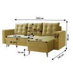 Canapea extensibila, galben, dreapta, BLEKY ROH