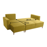 Canapea extensibila, galben, stanga, BLEKY ROH