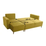 Canapea extensibila, galben, stanga, BLEKY ROH