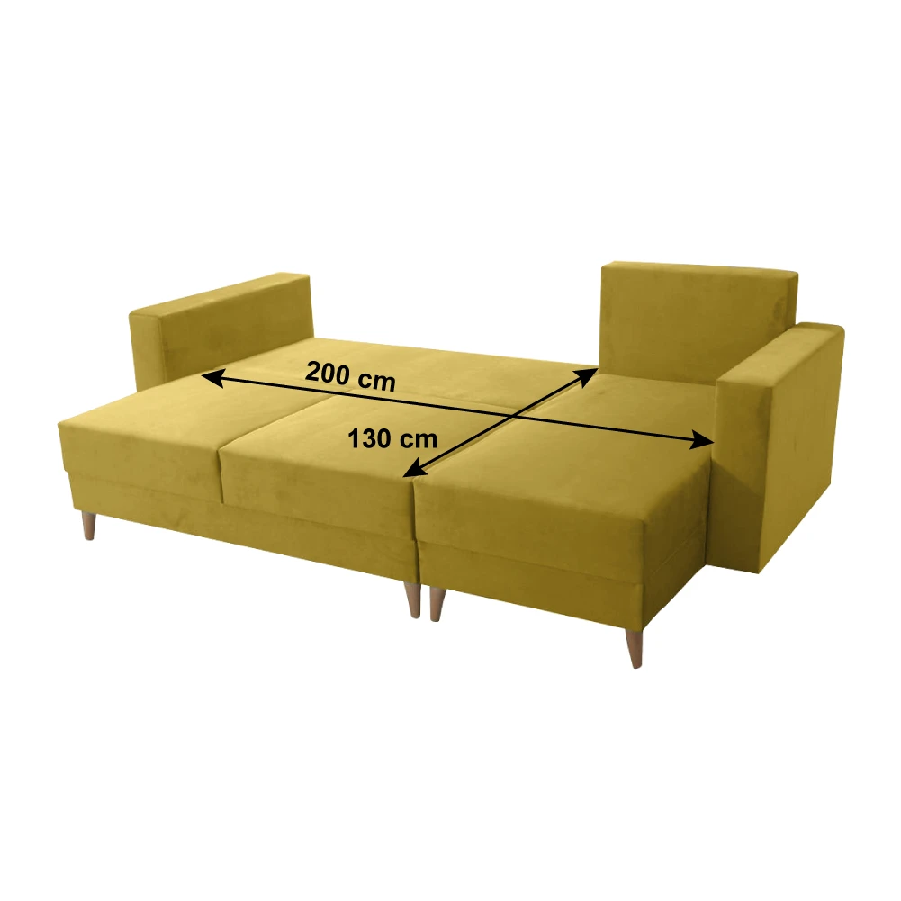 Canapea extensibila, galben, dreapta, BLEKY ROH