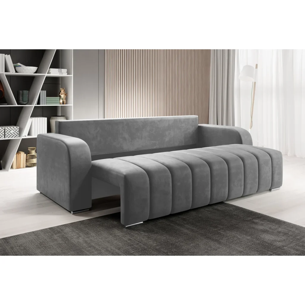 Canapea extensibila, culoare gri, PORIMA