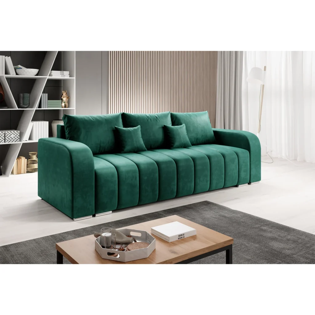 Canapea extensibila, culoare smarald, PORIMA