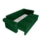 Canapea extensibila cu spatiu de depozitare, verde/galben/cu model, SMOKY