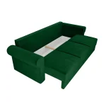 Canapea extensibila cu spatiu de depozitare, verde/galben/cu model, SMOKY